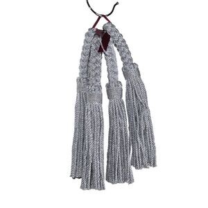 Unbranded Braided Fringed Silver Tone Curtain Ties Window Treatment Accessory